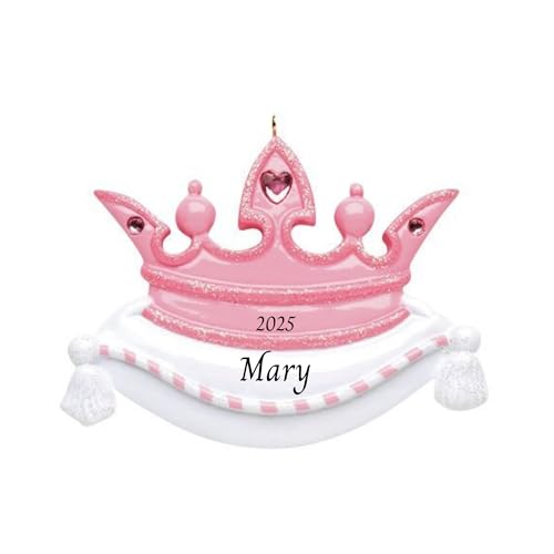 2025 Princess Personalized Christmas Ornament – Custom Resin Ornament with Engraved Name – Holiday Keepsake Gift for Girl...