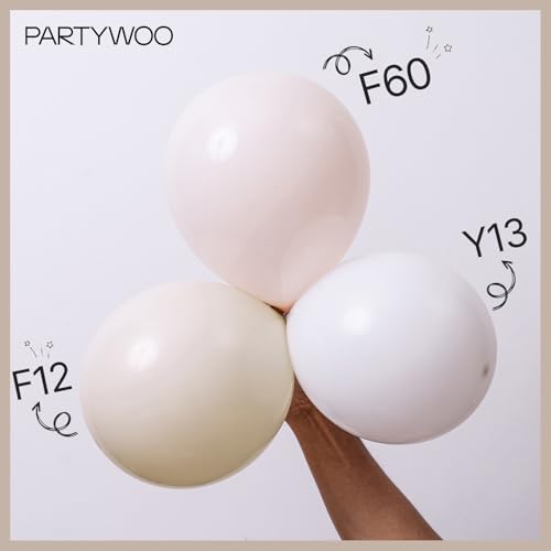 PartyWoo White Balloons 85 pcs Different Sizes Pack of 18 12 10 5 Inch Matte White Latex Balloon Arch Kit Garland for Wedd...