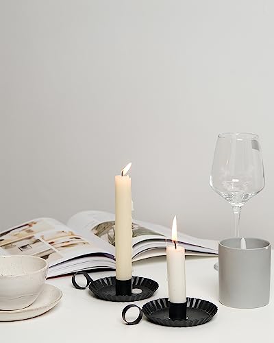 DN DECONATION Candlestick Candle Holders, Black Metal Candle Stick Holders for Taper Candlesticks, Farmhouse Candle Holder...