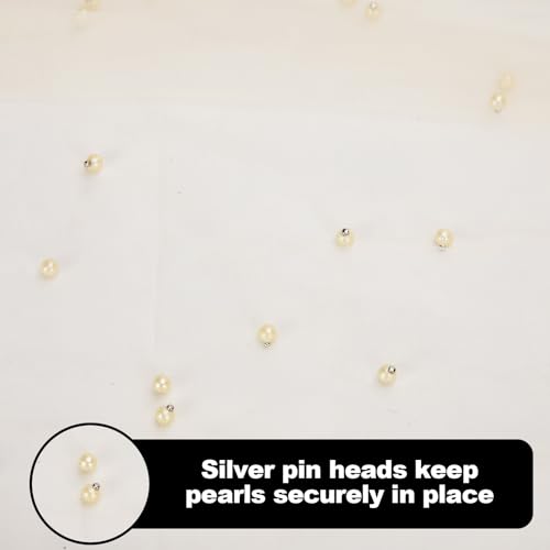 1 Pack Pearl Table Runner, Champagne Gold Boho Tulle Fabric Lace Table Runners 120 Inches for Bridal Shower Birthday Party...