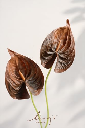 Ling's moment Anthurium Artificial Flowers, 8pcs Faux Anthurium Stems, PU Foam Greenery Plant for DIY Wedding Bouquets Cen...