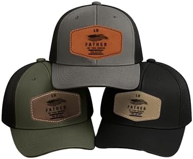 Personalized Trucker Hat – Custom Hat- Custom Richardson 112 Cap with Engraved Leather Patch, Father of The Bride Hat, Gro...