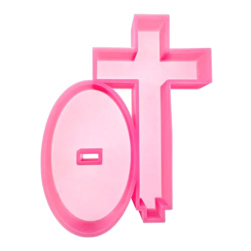 (300 Design Optional) MUBYOK M569 Large Cross with Base Resin Silicone Mold for DIY Art Resin Car Freshie Candles Home Dec...