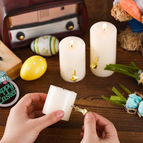 MorningRo 8 Pcs Easter Candlelight Vigil Service Accessory Gold Candle Nails Candlelight Candle Holders for Easter Church ...