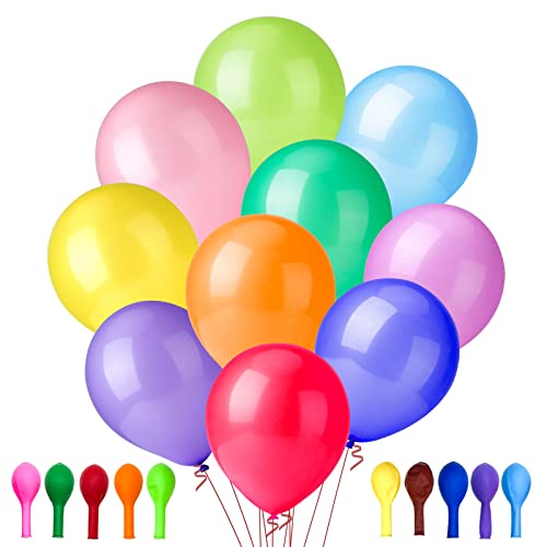 Yeunmu100 PCS Balloons Assorted Colors（Inside 10 Colors-10 Per Color), 12 Inch Balloons Bulk, Suitable for Birthday, Famil...