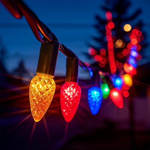 TW SHINE Solar C6 Christmas Lights Outdoor, 16FT 50 LED Solar Powered Christmas String Lights with 8 Modes, Waterproof Xma...