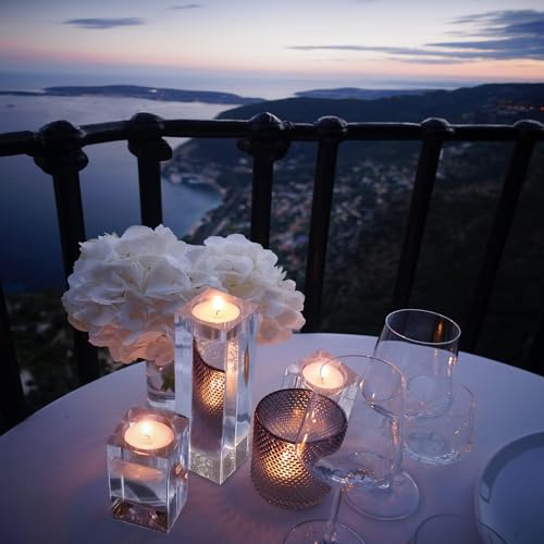 Clear Candle Holders for Table Centerpiece Dining Room Modern Silver Holder Tealight 8 CM Coffee Decorations Living Ideas ...