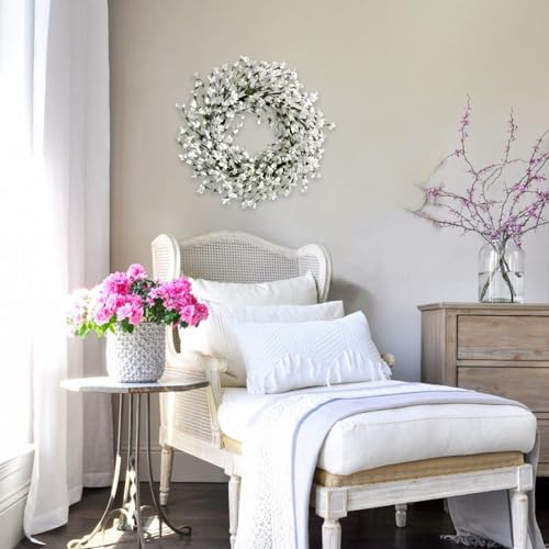 Bibelot Spring Wreath for Front Door, Artificial Forsythia Flower Wreath 18'' Artificial Blossom Flower Decoration Farmhou...