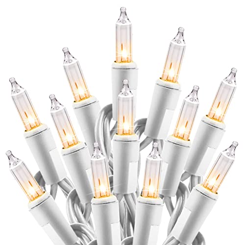 Minetom Clear Christmas Lights Set 100 Count 25 Feet Incandescent Bulb Mini String Lights for Indoor Christmas Tree Garlan...