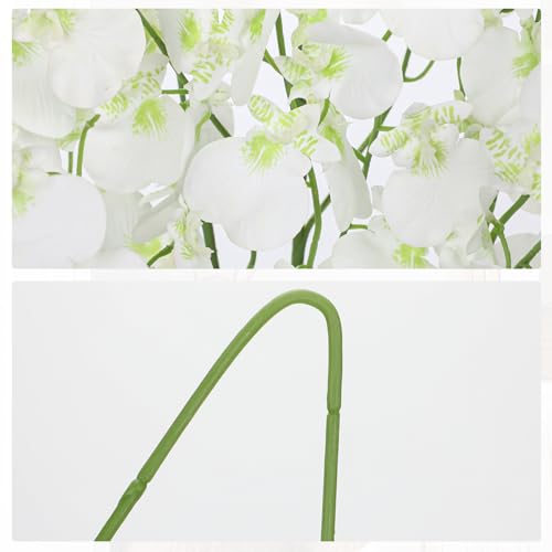 Villa Como Orchids Artificial Flowers, 6 Bunches Fake Silk Flowers for Decoration, Long Stem Real Touch Artificial Flowers...