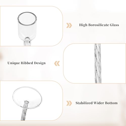 Glasseam Glass Candlestick Holders Clear: Taper Candle Holders Set of 4 Tall Candle Stick Candle Holder for Tapered Candle...