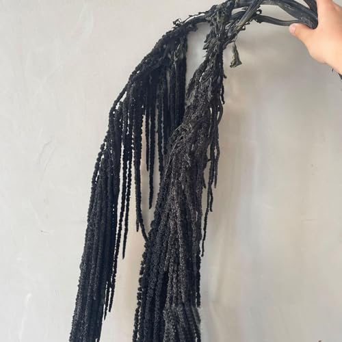 1 Bundle Dried Amaranthus Hanging Flowers Black Natural Preserved Flower for Wedding Arch Exhibition Wall Hanging Lover Te...
