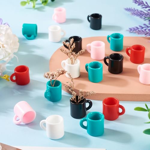 Craftdady Coffee Cup Charms Mini 3D Drink Mug Charms Tableware Cup Ornaments Charm for Dollhouse Accessories Home Decorati...