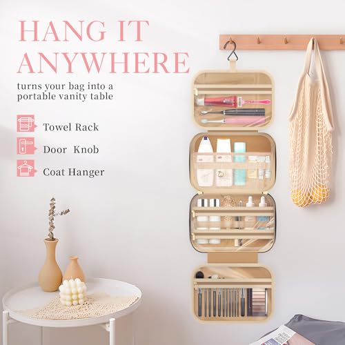 HOTOR Travel Toiletry Bag - Hanging Toiletry Bag for Women & Men, Makeup Bag/Big Comparment, Waterproof for Travel Accesso...