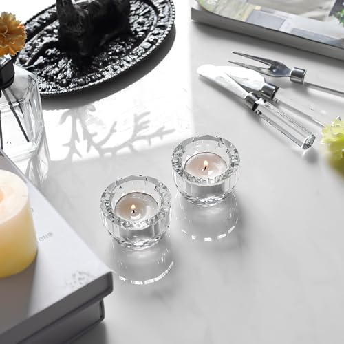 Marvala Crystal Tealight Candle Holders, Candlestick Holders for Wedding Centerpieces, Christmas Decor, Party Decorations,...