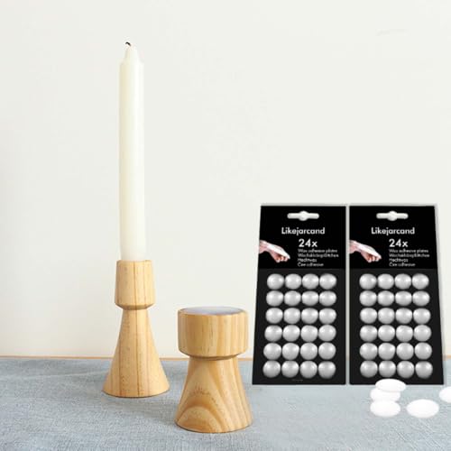 24 Dots White Taper Candle Holders Adhesive candl Grips Small Candle Accessories Inserts-Adhesive, Accessori Candles Wax S...
