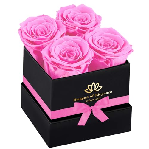 Pink Forever Flowers Roses in A Box,Real Preserved Flowers,Preserved Roses,Forever Flower Gifts for Women/Men/Mom,Flowers ...