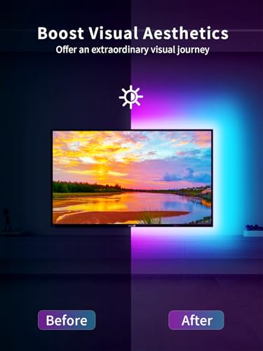 KANTUTOE LED Lights for TV, 23ft Backlights for 75-100in TV, RGB Backlight with Music Sync Bluetooth APP and Remote Contro...