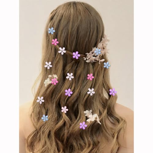 Mini Rhinestone Flower Hair Clips,20Pcs Cute Small Flower Decorative Wedding Bridal Hair Barrettes and Pins Hair Accessori...