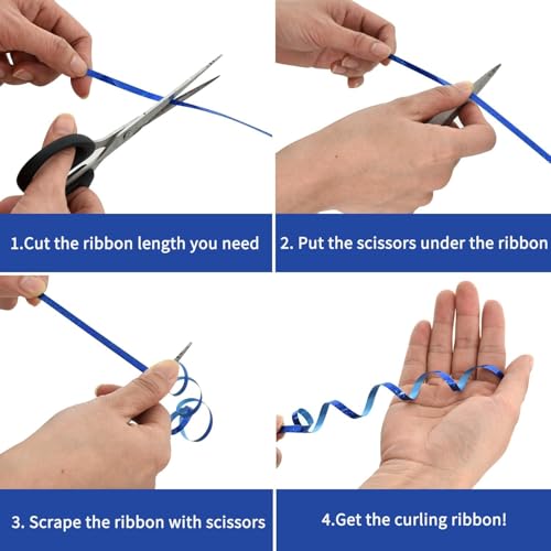 BEISHIDA 500 Yards Silver Ribbon Curling Crimped, Balloon String Shiny Metallic Roll for Gift Wrapping Ribbon for Birthday...