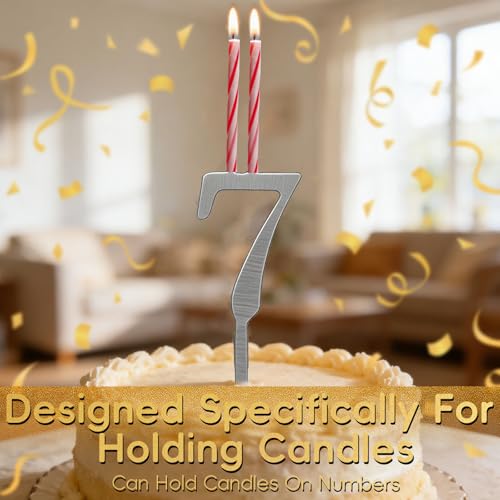 Reusable Number Birthday Candle Holder Set, Adjustable Candles Stand, Digital Birthday Cake Candle Holders Set, Party Cake...