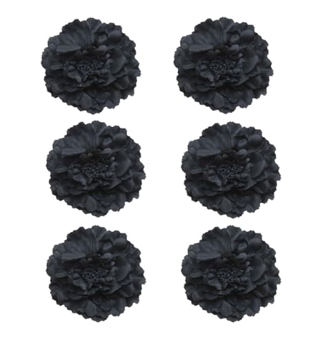 Koolgil Women's Bohemia Peony Flowers Hairpin Hair Clip Flower Brooch for Travel Party Festivals Set of 6 PF-11 (Black)