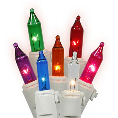Set of 35 Multi-Color Mini Christmas Lights - White Wire
