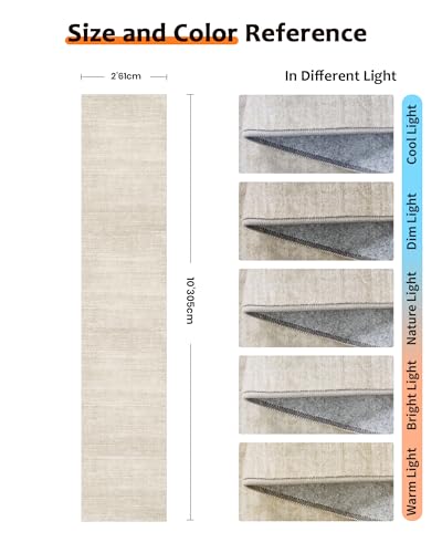 Art&Tuft Non-Slip Runner Rug - 2x10 Runner Rug Washable Low-Pile Rugs Runners, Soft Distressed Carpet Runner for Bedroom B...