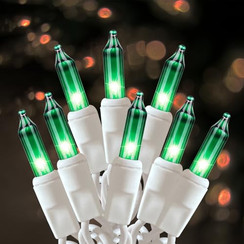HISHINY Green Christmas Lights 100 Count St. Patrick's Day Decorations String Lights with White Wire for Outdoor Indoor Ch...
