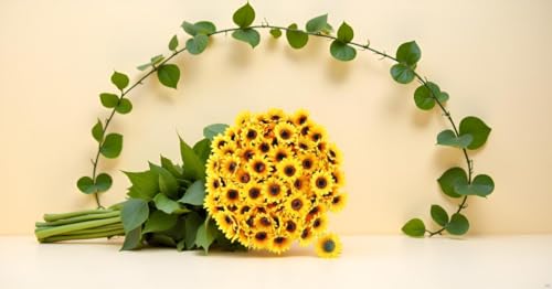 WsjiaboFux 100Pcs Yellow Artificial Flower Heads Mini Fake Sunflower Decorative Fabric Flowers Craft Floral Embellishments...