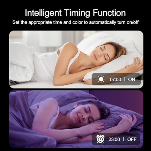 HBOWMDJIA Led Lights for Bedroom 200 FT (2 Rolls 100 FT), with Remote and Application Control RGB Color Changing LED Strip...