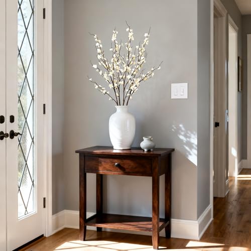 Ammyoo 4Pcs Cherry Blossom Branches Artificial Flowers for Spring Summer Indoor Decoration,Faux Long Stem Artificial Flowe...