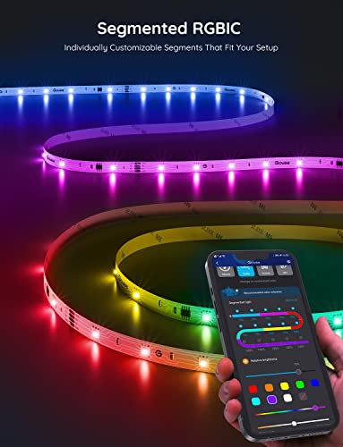 Govee RGBIC LED Strip Lights, Smart LED Lights for Bedroom, Bluetooth LED Lights APP Control, DIY Multiple Colors on One L...