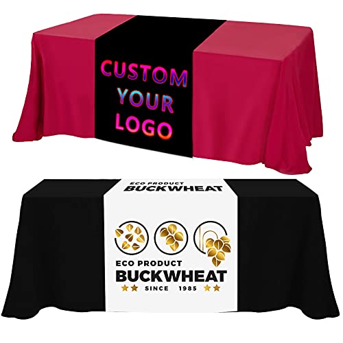Custom Table Runner with Business Logo, 13"x72" Personalized Table Runners Customized Text Photo for Party,Tradeshow Event...