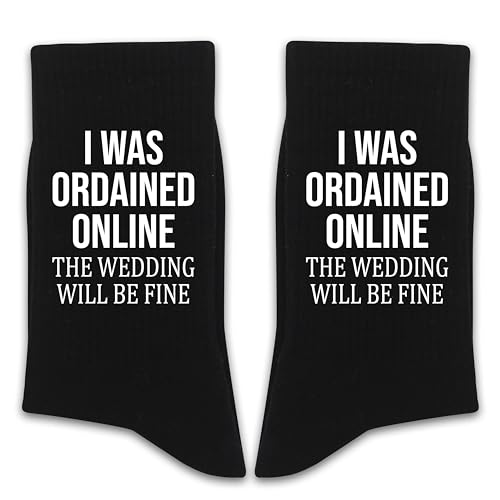 ANYEMW Wedding Funny Gifts for Wedding Officiants, Novelty Wedding Socks for Men & Women.