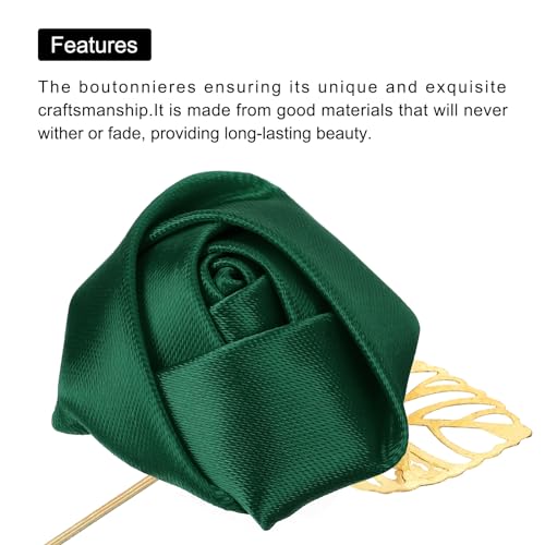 MECCANIXITY Groom Boutonnieres Rose Boutonnieres Pins for Men Wedding Ceremony Anniversary Formal Dinner Party