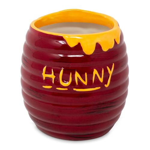 Steel Mill & Co Ceramic Honey Pot Vase, 4.5" x 4.5", Beehive Flower Vase & Desk Organizer, Ridged Pot with Honey Drip Deta...