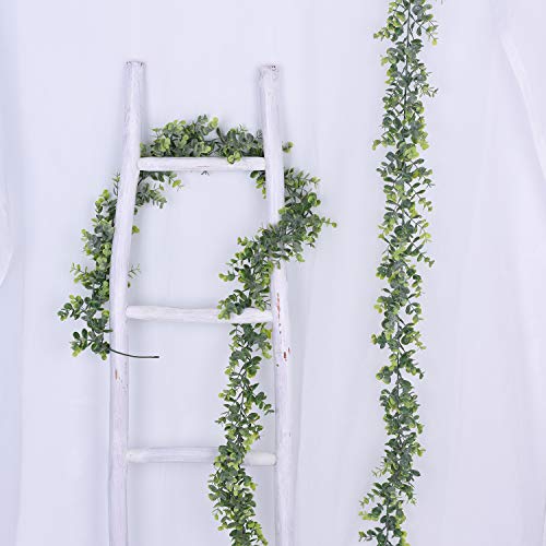 DearHouse Faux Eucalyptus Garland Plant, 2 Pack Artificial Vines Hanging Eucalyptus Leaves Greenery Garland for Wedding Ba...