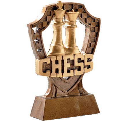 Crown Awards 5" Shieldz Chess Tournament Trophy, Custom Resin Chess Trophies with Personalized Engraving Prime
