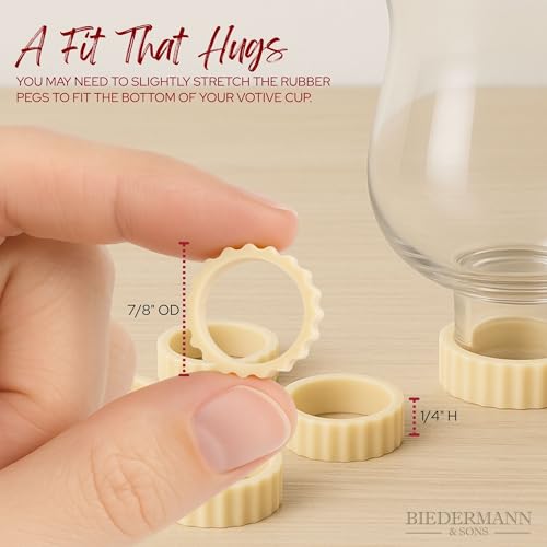 Biedermann & Sons Votive Rubber Gaskets for Peg Candle Holders, Tan