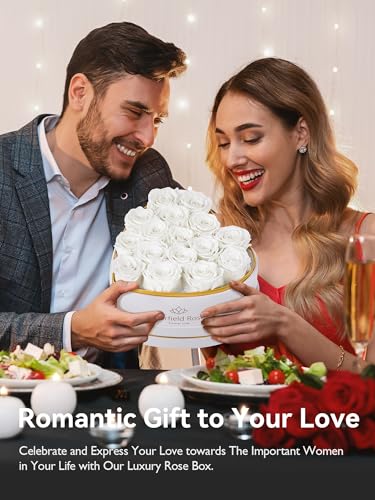 Eterfield 16 Forever Flowers in Heart Shape Box, Preserved Roses That Last a Year Preserved Flowers Birthday Gifts for Her...