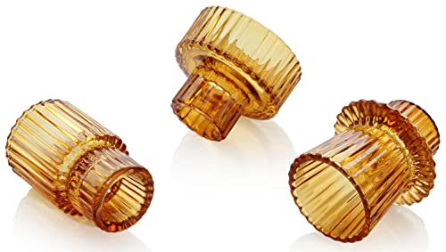 Vixdonos Taper Glass Candlestick Holders Tealight Candle Holders for Table Centerpieces, Wedding Decor and Dinner Party (3...