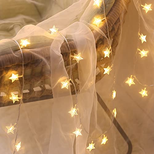 ANJAYLIA 40 LED Star String Lights 20 FT Fairy Christmas Lights Battery Operated for Indoor & Outdoor, Party, Wedding and ...