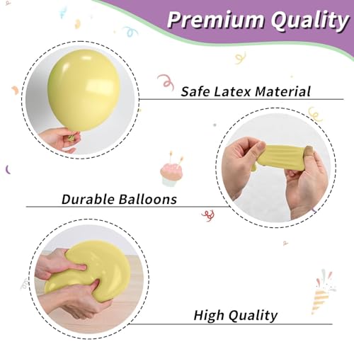 Pastel Balloons,12 Inch Macaron Pink Blue Purple Green Yellow Colorful Confetti Balloons with Ribbon,for Birthday Baby Sho...