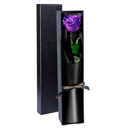 Preserved Flowers Gifts for Women, Flowers for Delivery, Single Roses with Stem, Valentines Day Roses Gifts for Her, Mothe...