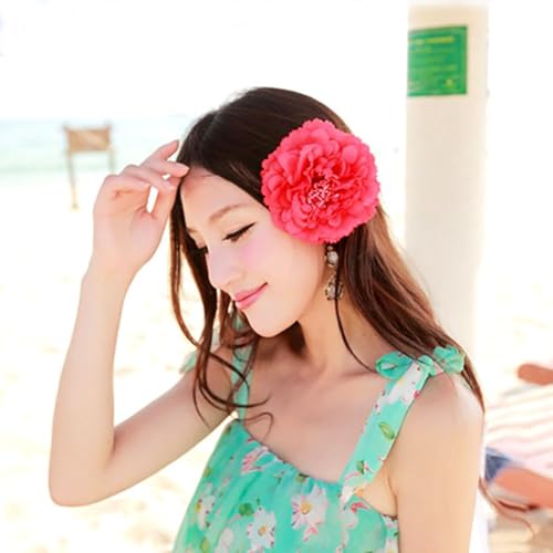 Koolgil Women's Bohemia Peony Flowers Hairpin Hair Clip Flower Brooch for Travel Party Festivals Set of 6 PF-11 (Black)