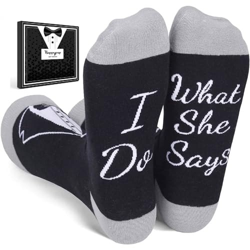 HAPPYPOP Wedding Gifts for Couples - Father of the Bride Groom Maid of Honor Best Man Socks