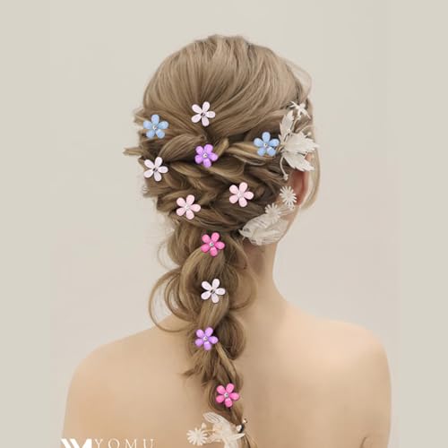 Mini Rhinestone Flower Hair Clips,20Pcs Cute Small Flower Decorative Wedding Bridal Hair Barrettes and Pins Hair Accessori...