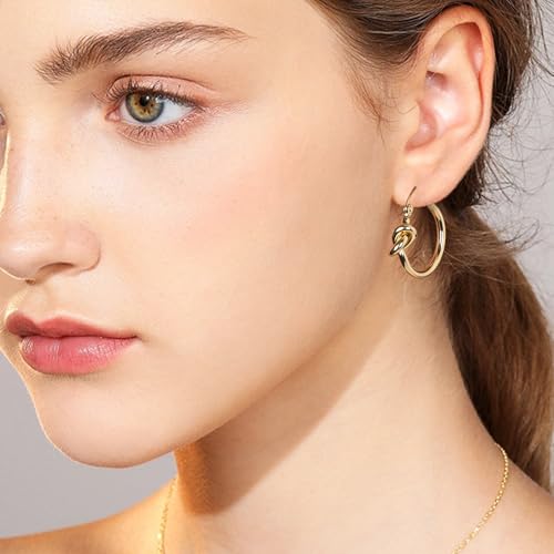 8Pcs Gold Hoop Knot Earrings for Women Trendy, Cute Bridesmaid Proposal Gifts Bridesmaid Earrings for Women Jewelry Good H...