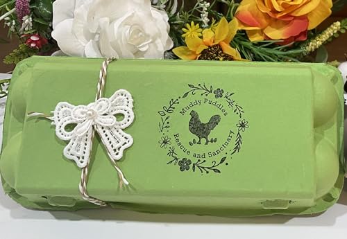 CHYHMYT | 3x3 inches Square Egg Carton Stamps | Chicken Eggs Stamper | Custom Resin Polymer Stamp